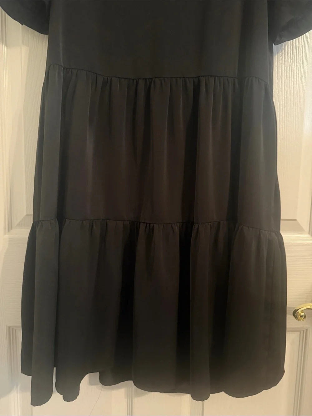 JADE by Melody Tam Black Tiered Mini Dress Sz Small Fully Line with Pockets